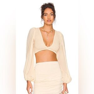 Indah Biru crop top New size M/L in pearl